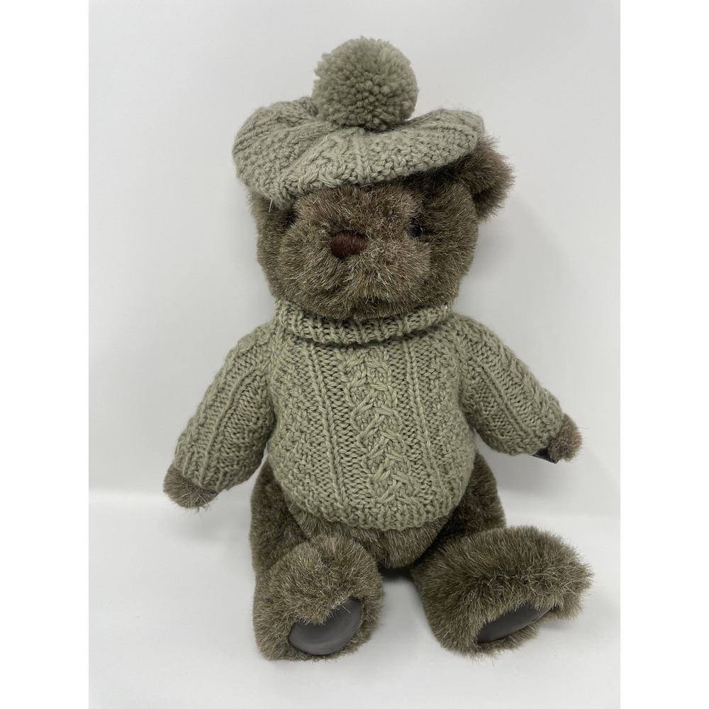 Vintage Gund  1982 Golf Teddy Bear Golf Hat Sweater Leather Paws‎ Jointed
